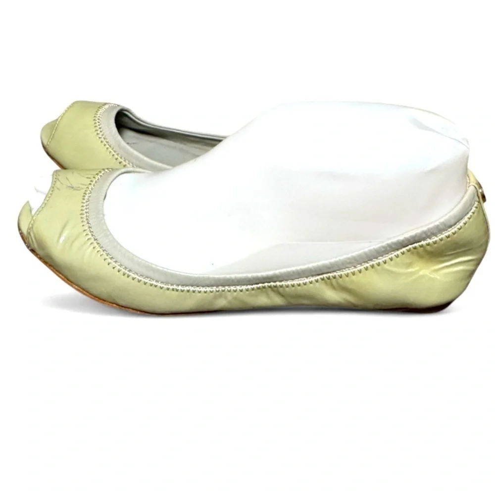 Tory Burch Mint Julip Cream Ballet Open Toe Flats- Size 6.5